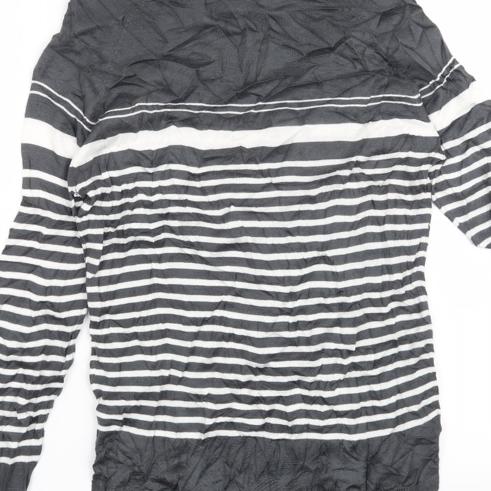 NEXT Womens Grey Striped  Pullover Jumper Size 8