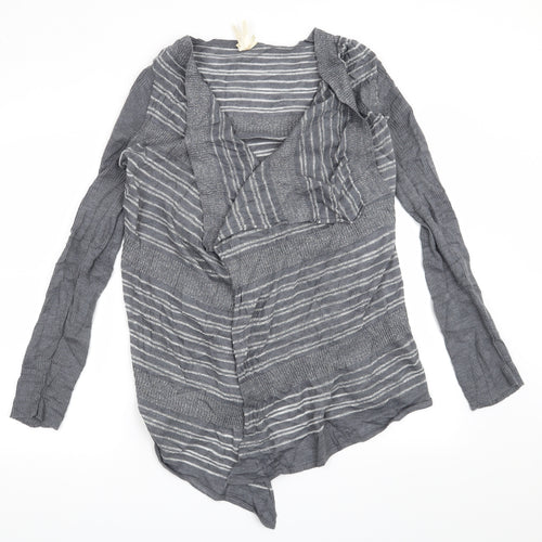 NEXT Womens Grey Striped  Cardigan Jumper Size L