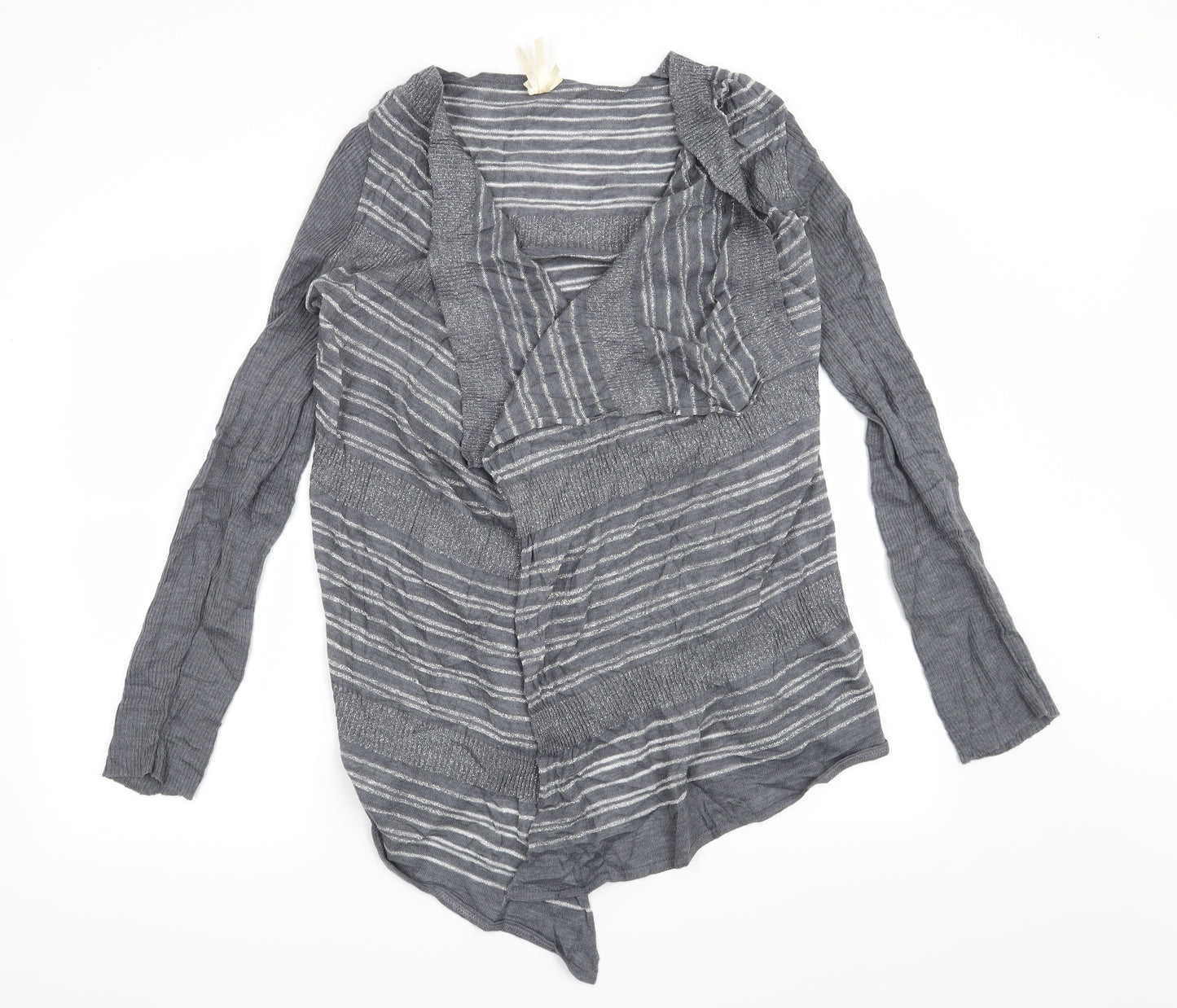 NEXT Womens Grey Striped  Cardigan Jumper Size L