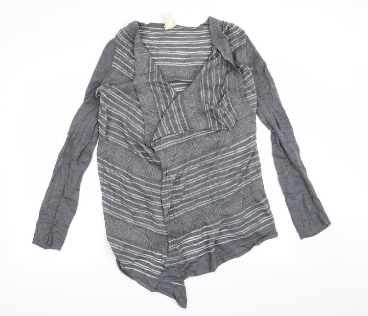 NEXT Womens Grey Striped  Cardigan Jumper Size L