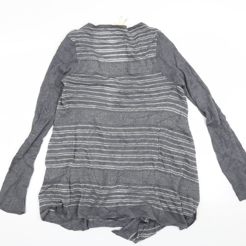 NEXT Womens Grey Striped  Cardigan Jumper Size L