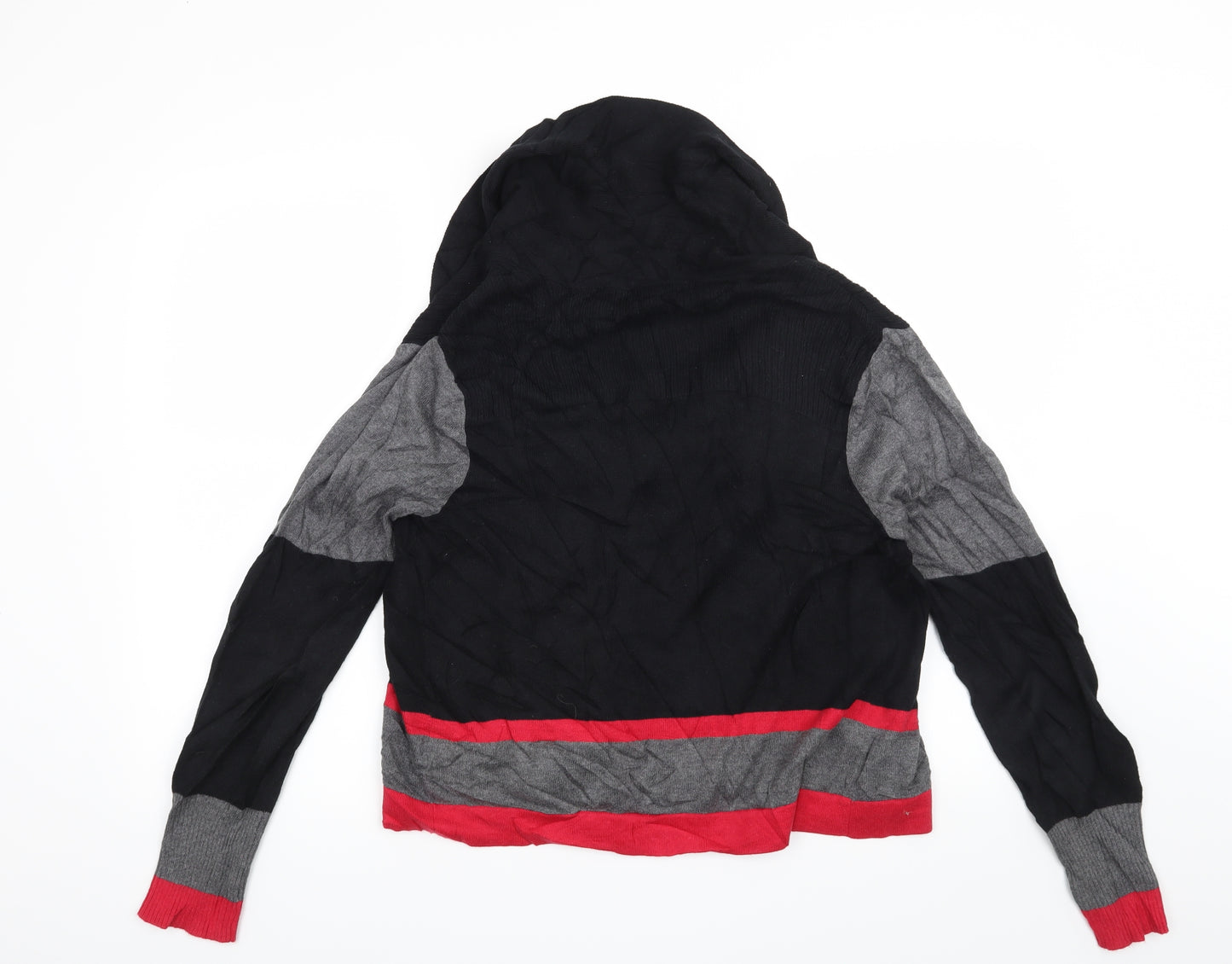 M&Co Womens Black Striped  Cardigan Jumper Size M