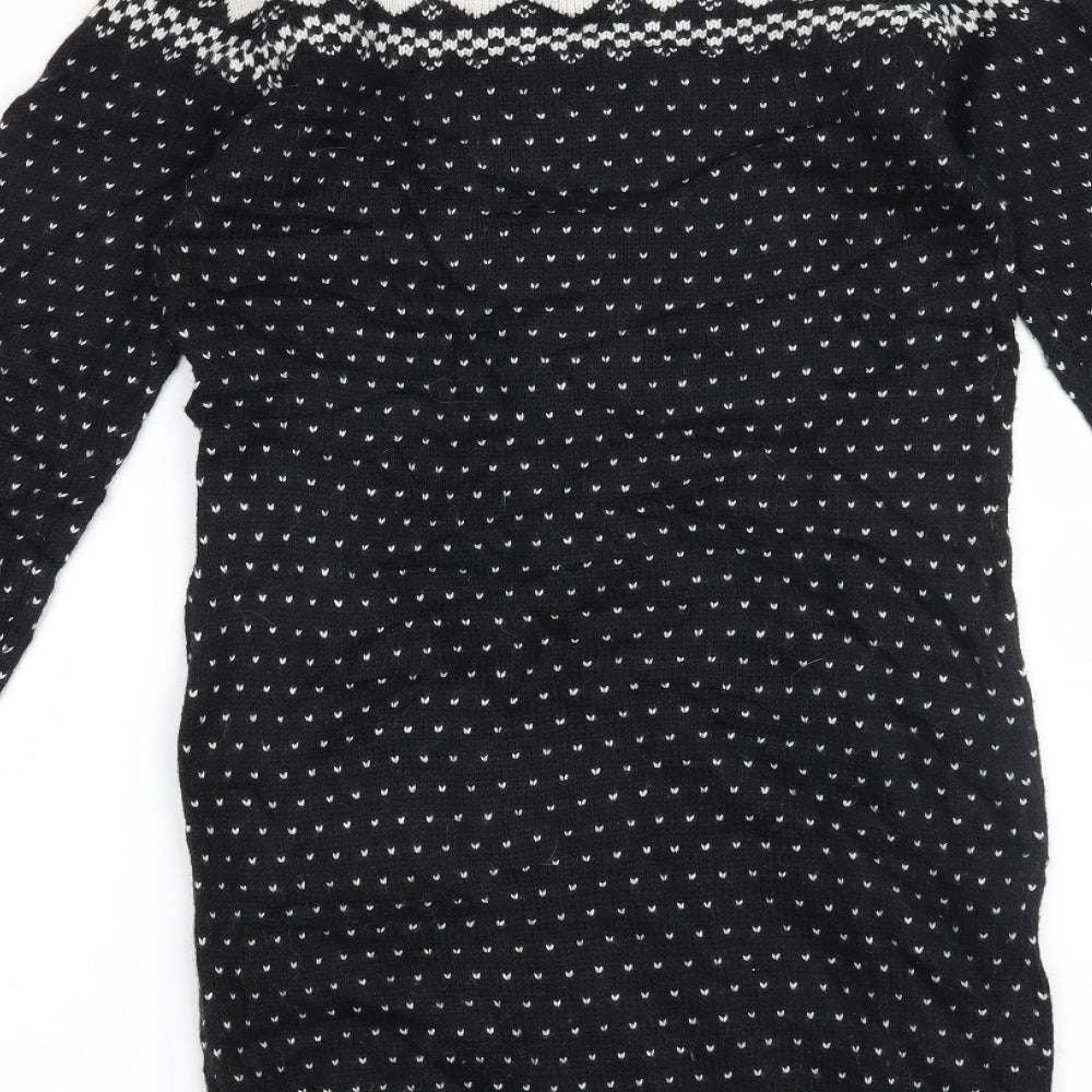 Atmosphere Womens Black Fair Isle  Jumper Dress  Size 10