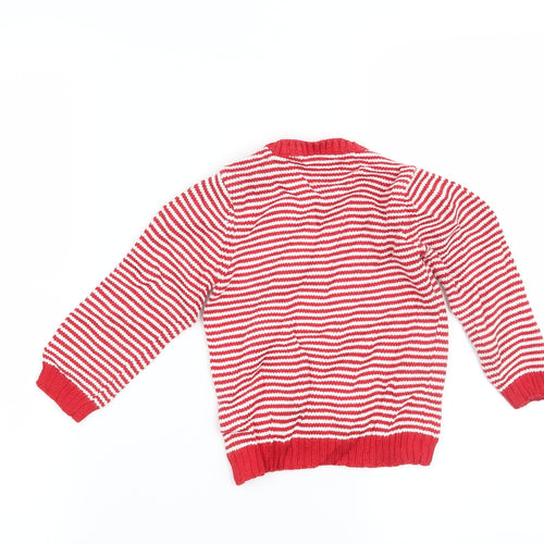 FRED & FLO Boys Red Striped  Pullover Jumper Size 18-24 Months  - Christmas