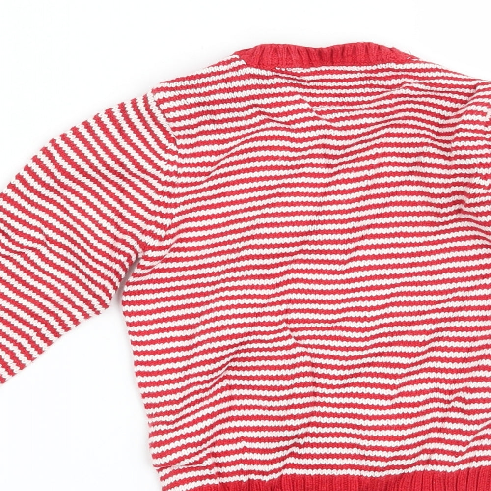 FRED & FLO Boys Red Striped  Pullover Jumper Size 18-24 Months  - Christmas