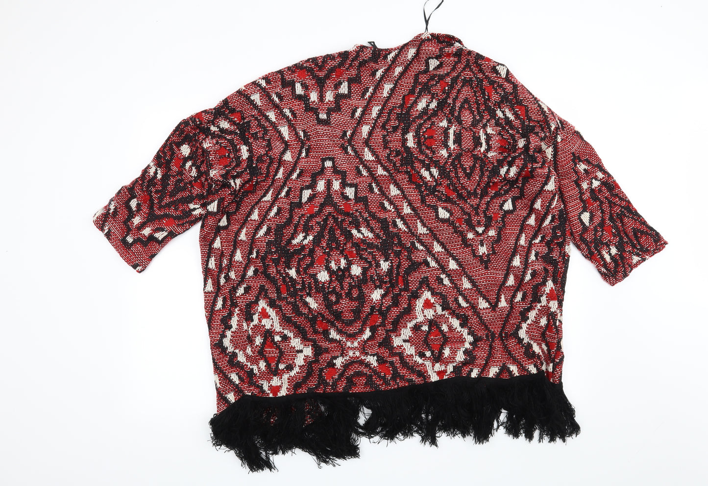H&M Womens Red Geometric  Cardigan Jumper Size S
