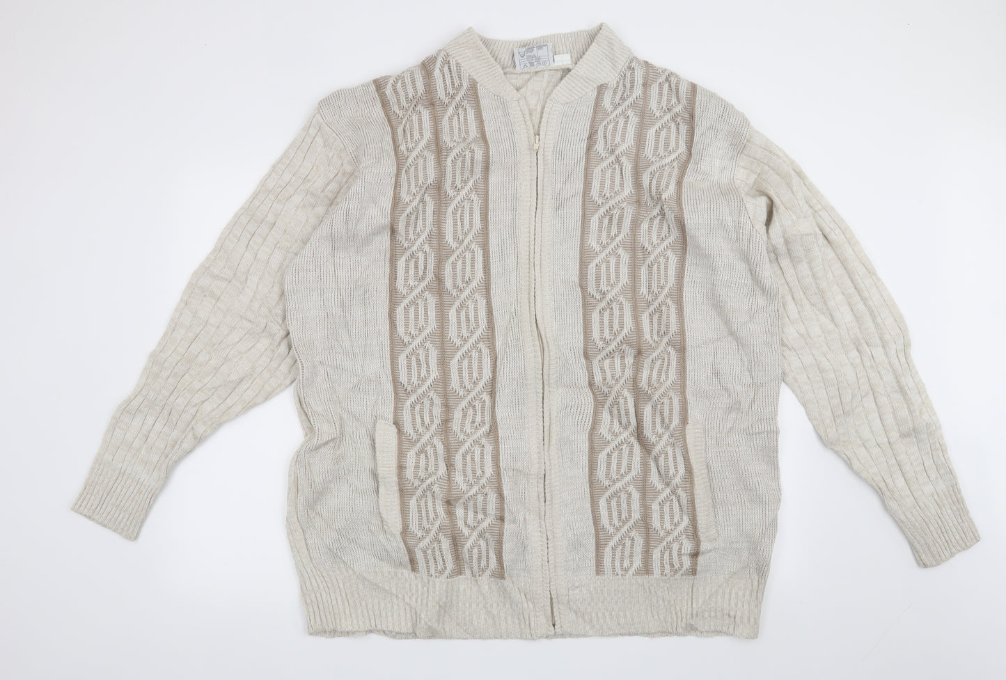 Greenwoods  Mens Beige   Cardigan Jumper Size L