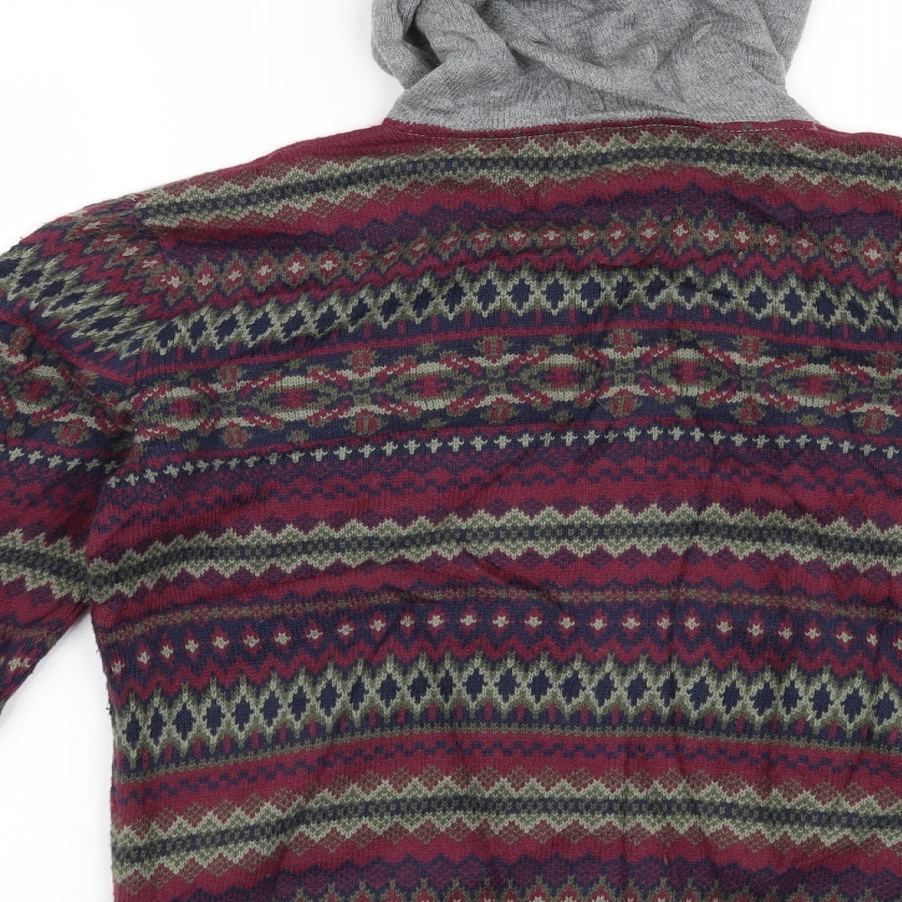 Gap Boys Red Geometric  Cardigan Jumper Size 12 Years
