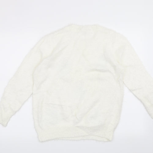 TU Womens White   Pullover Jumper Size 10  - Christmas Gingerbread
