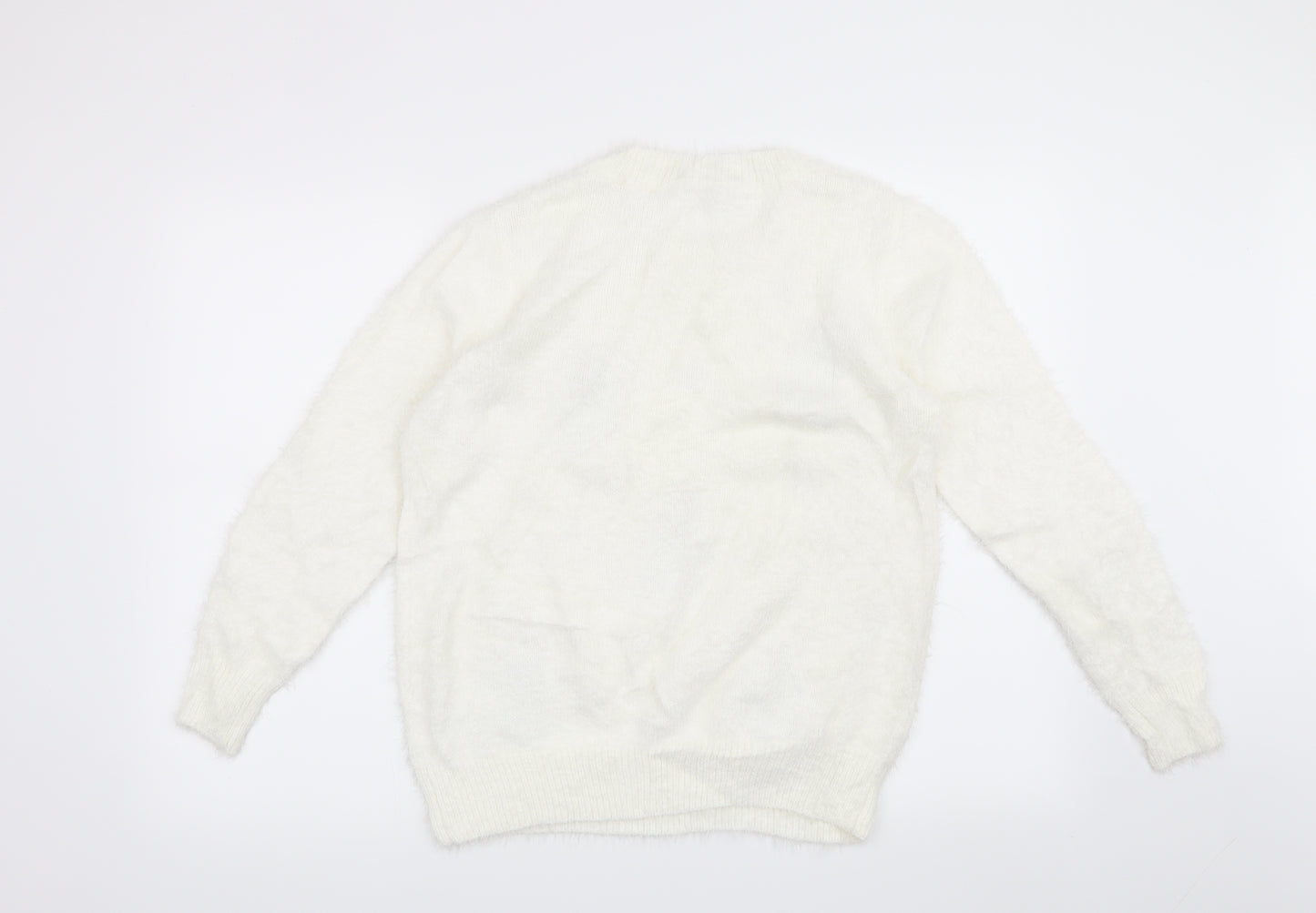 TU Womens White   Pullover Jumper Size 10  - Christmas Gingerbread
