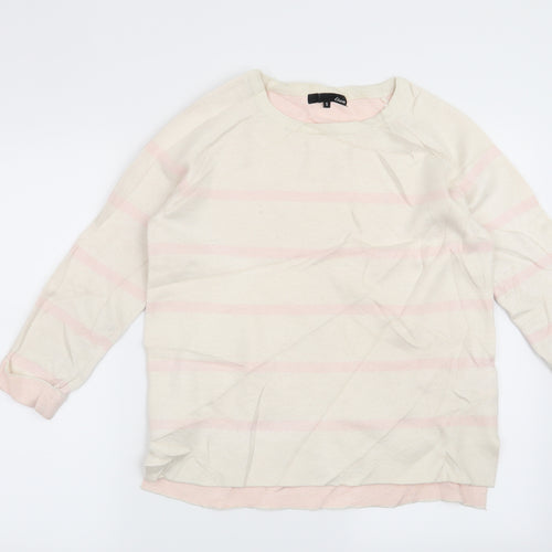 Etam Womens Beige Striped  Pullover Jumper Size S