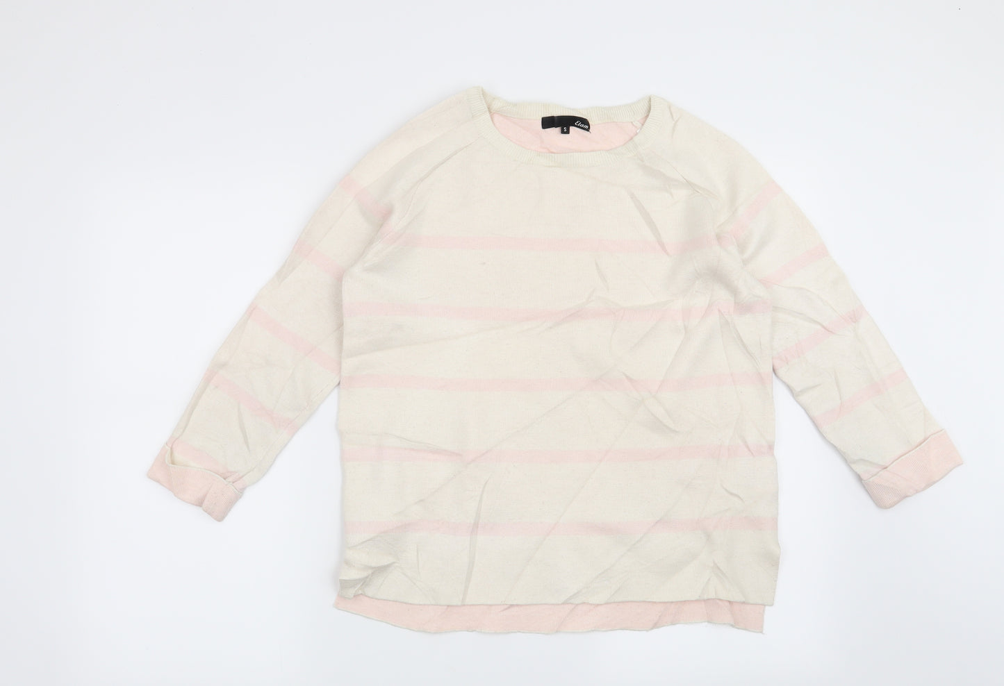 Etam Womens Beige Striped  Pullover Jumper Size S