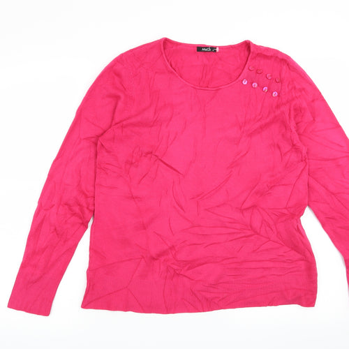 M&Co Womens Pink   Pullover Jumper Size M