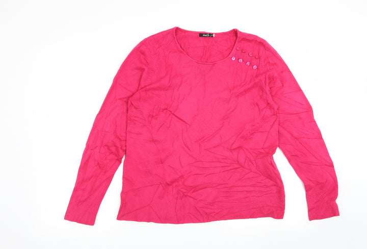 M&Co Womens Pink Pullover Jumper Size M