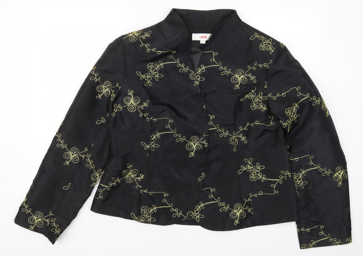 ISL Womens Black Geometric  Jacket  Size XL
