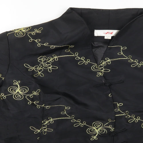 ISL Womens Black Geometric  Jacket  Size XL