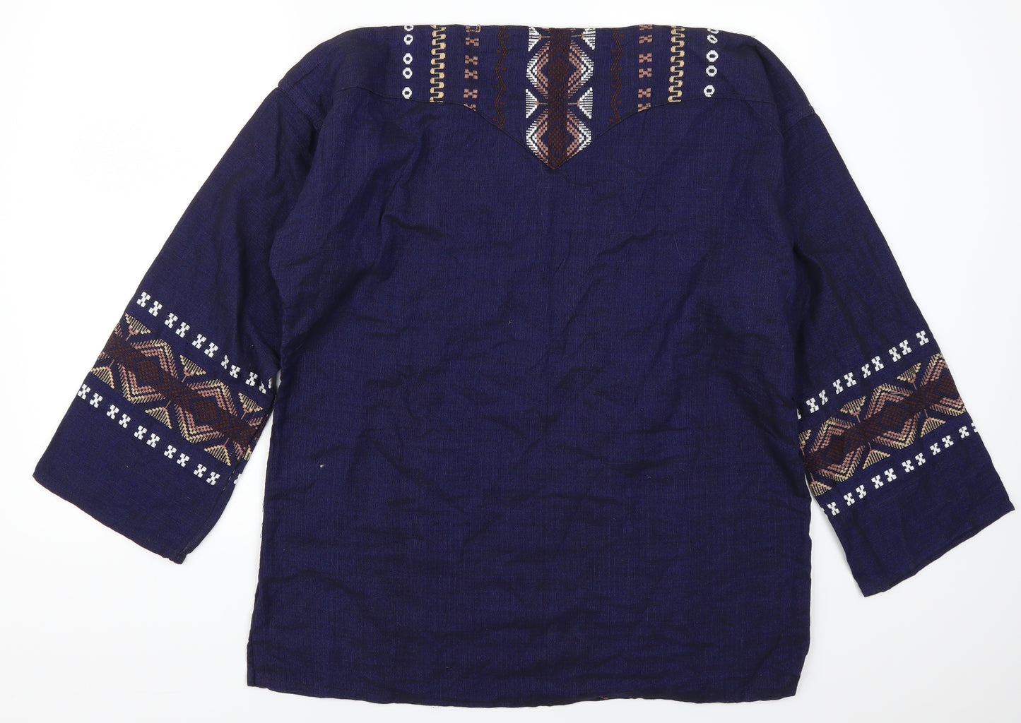 Preworn Mens Blue Geometric   T-Shirt Size L
