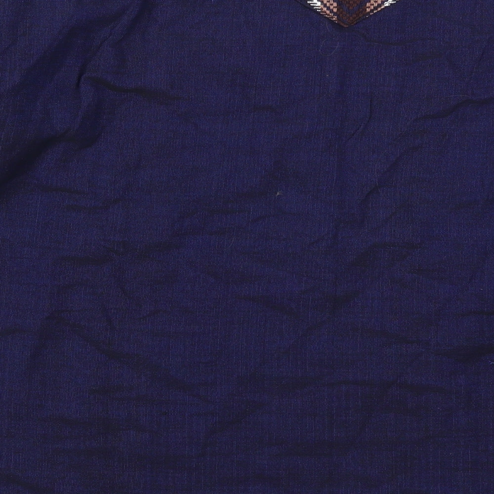 Preworn Mens Blue Geometric   T-Shirt Size L