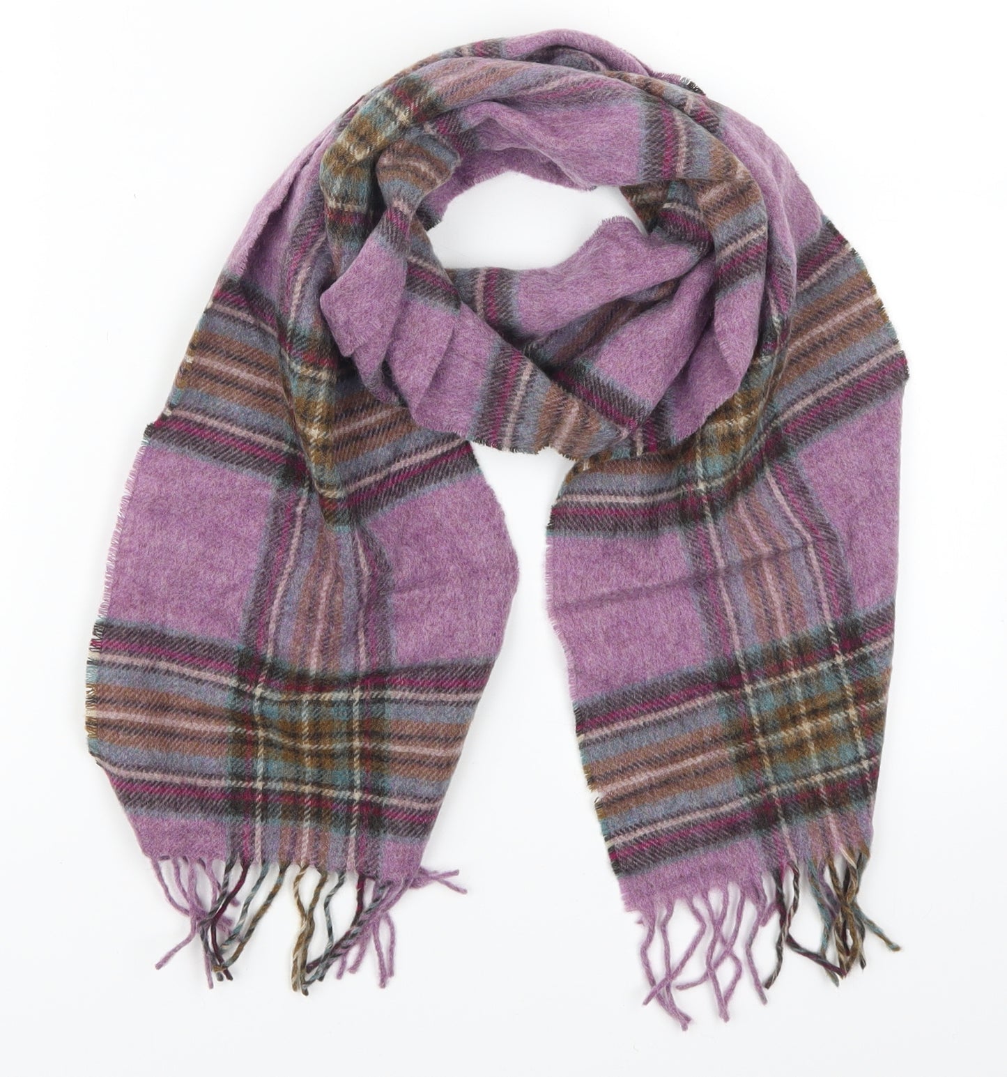 Preworn Womens Purple Check   Scarf