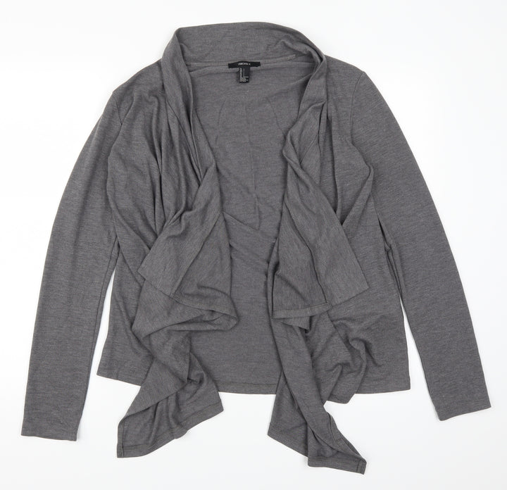 FOREVER 21 Womens Grey Rayon Cardigan Jumper Size L - Waterfall
