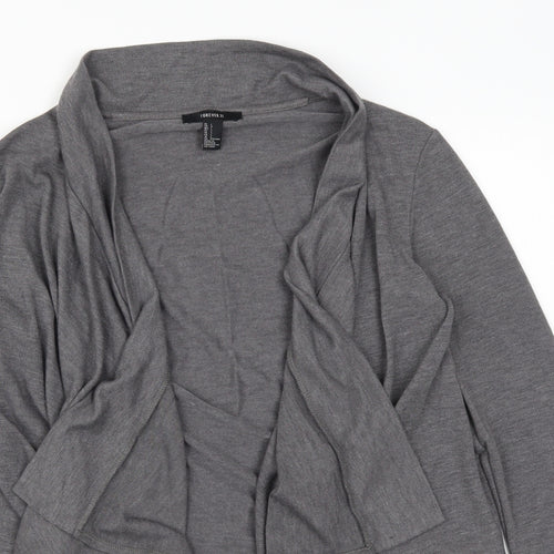 FOREVER 21 Womens Grey  Rayon Cardigan Jumper Size L  - Waterfall