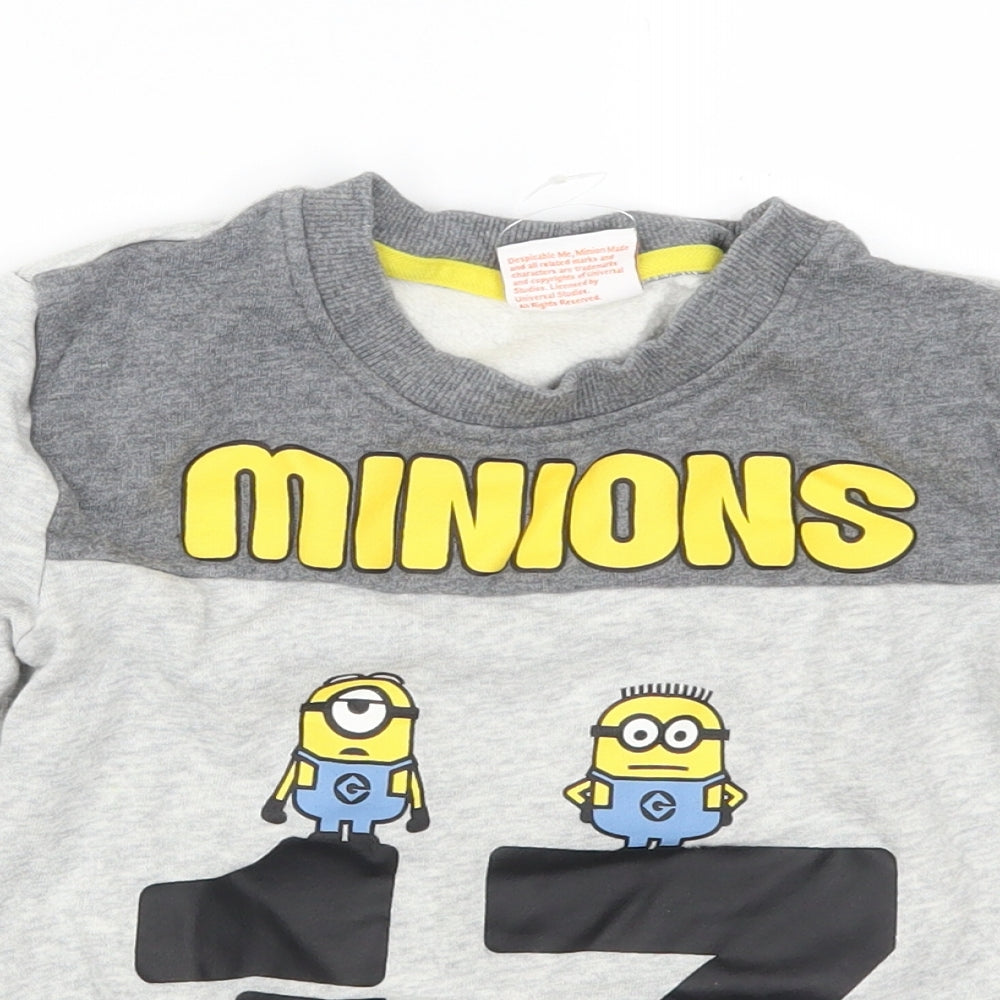 George Boys Grey   Pullover Sweatshirt Size 6-7 Years  - 17 Minions