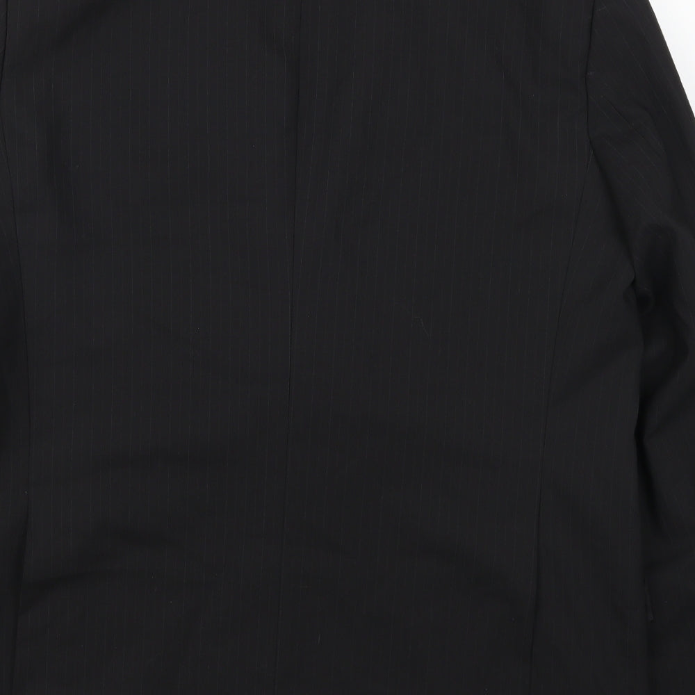 Impressions Mens Black Striped  Jacket Suit Jacket Size 44