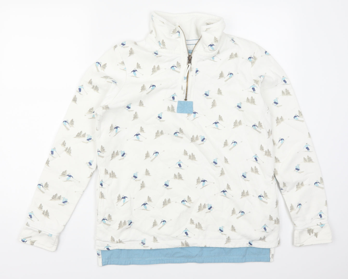 TU Womens White   Pullover Sweatshirt Size 12  - Ski Print