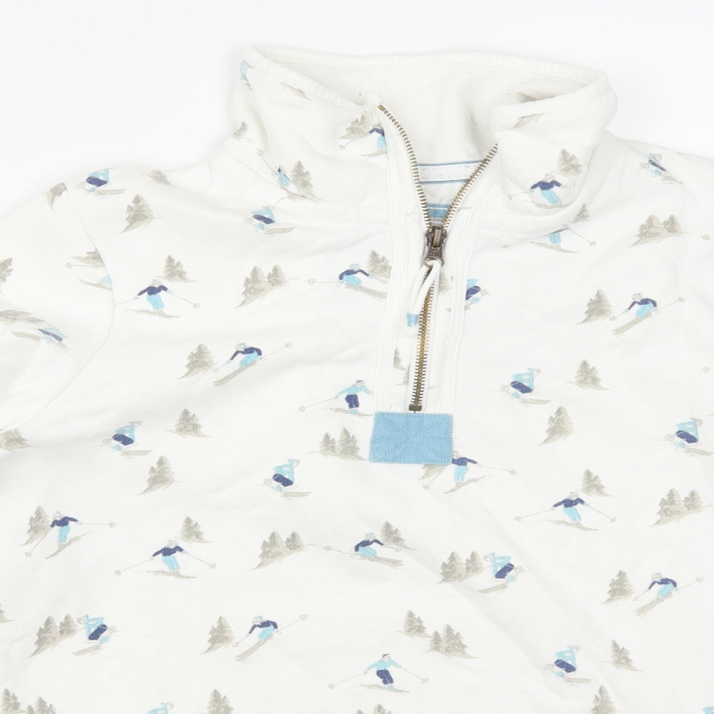 TU Womens White   Pullover Sweatshirt Size 12  - Ski Print
