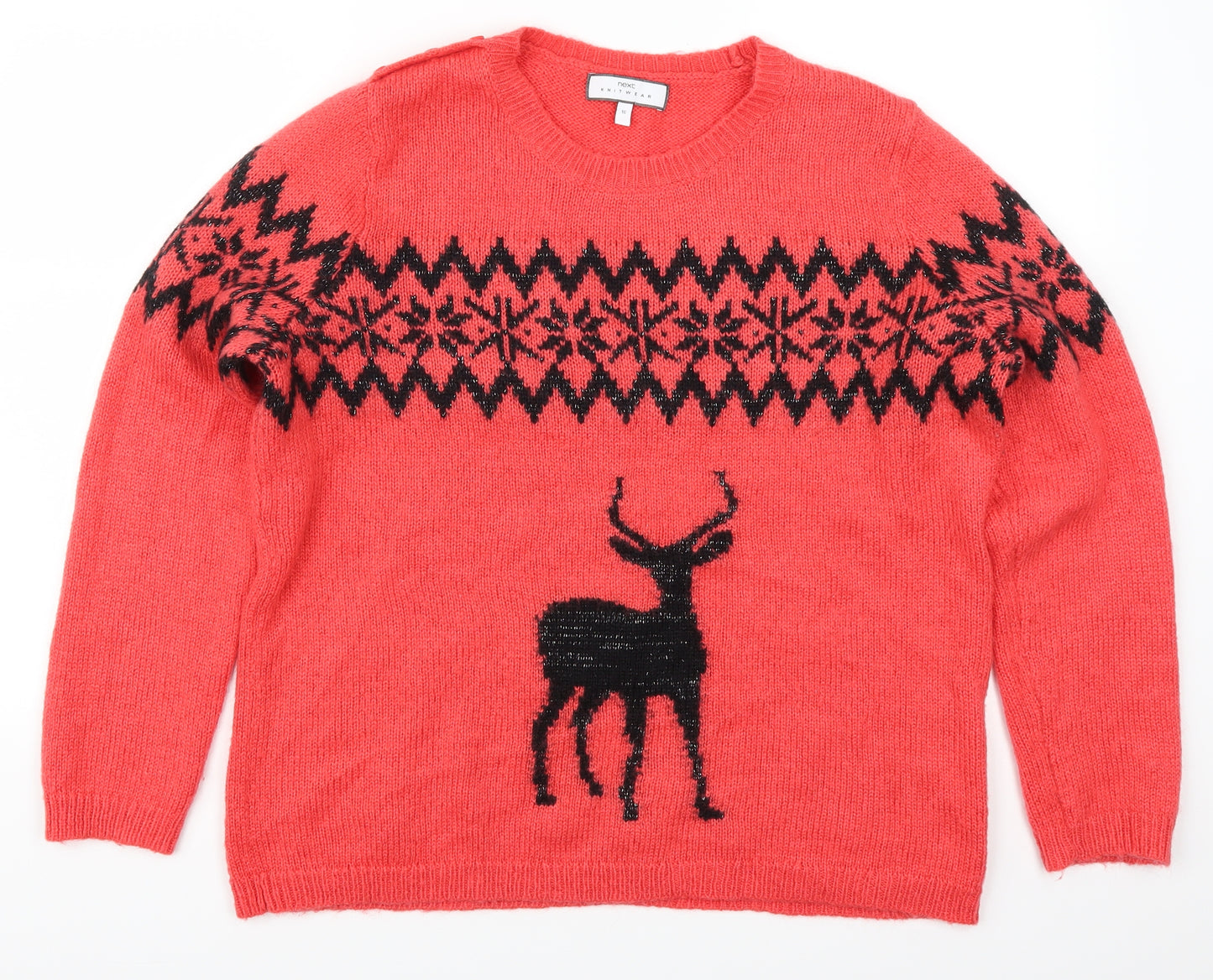 NEXT Womens Red   Pullover Jumper Size 16  - Deer