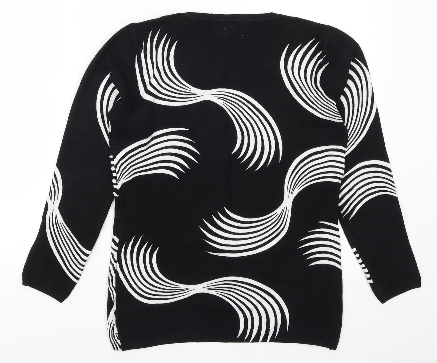 Saloos Womens Black Geometric  Pullover Jumper Size S