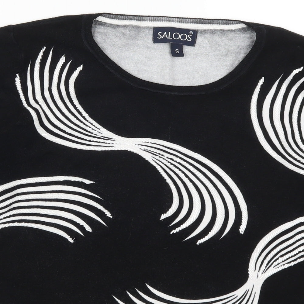 Saloos Womens Black Geometric  Pullover Jumper Size S