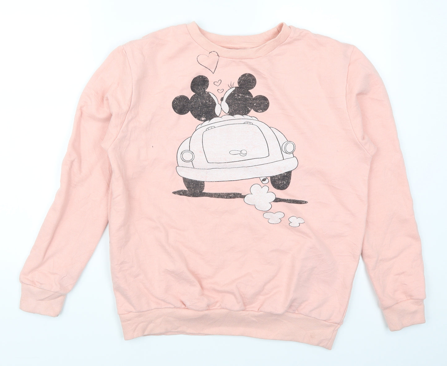 Disney Womens Pink   Pullover Sweatshirt Size 10  - Mickey and Minnie