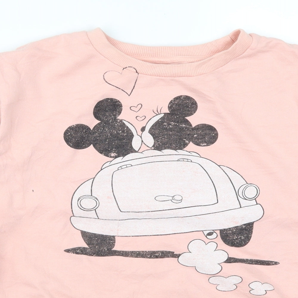 Disney Womens Pink   Pullover Sweatshirt Size 10  - Mickey and Minnie