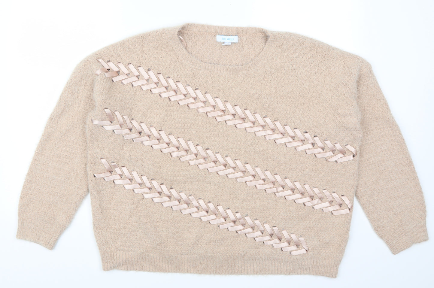 Blue Vanilla Womens Pink   Pullover Jumper Size M  - Lace up Detail