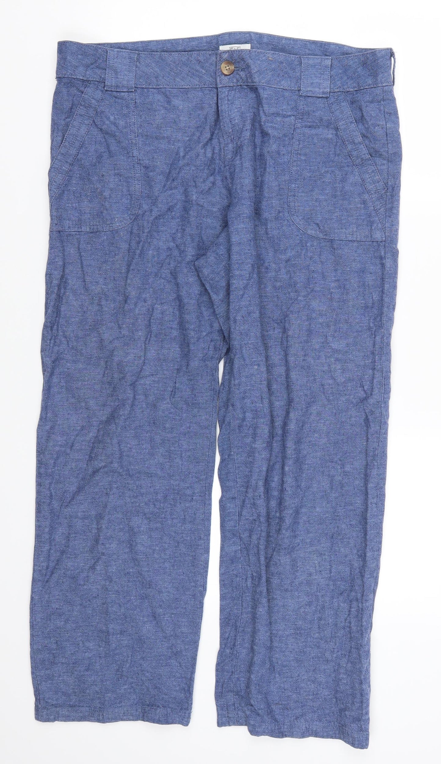 F&F Womens Blue   Trousers  Size 14 L27 in