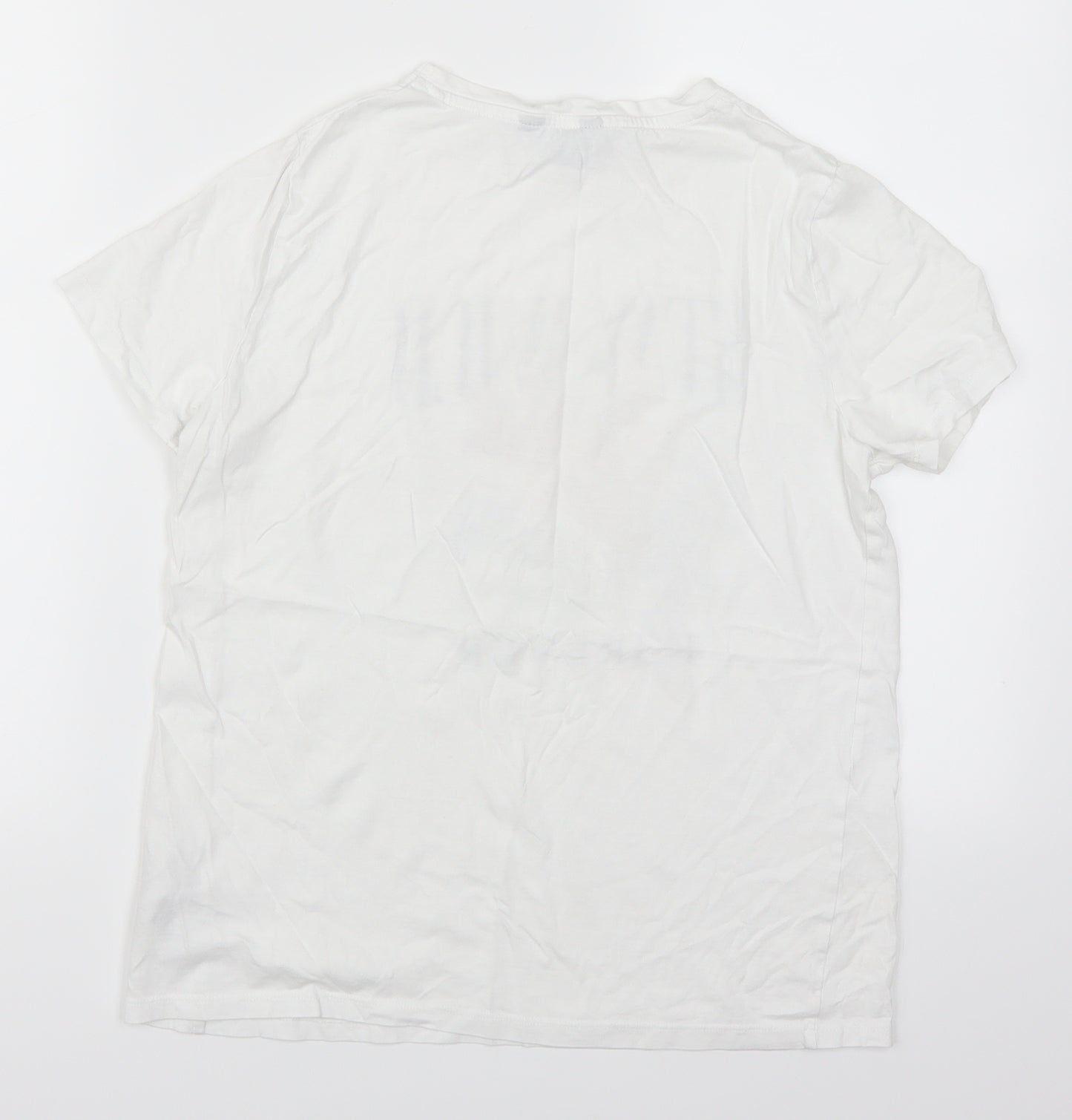 New Look Womens White Floral  Basic T-Shirt Size 10  - Stay Wild Forever
