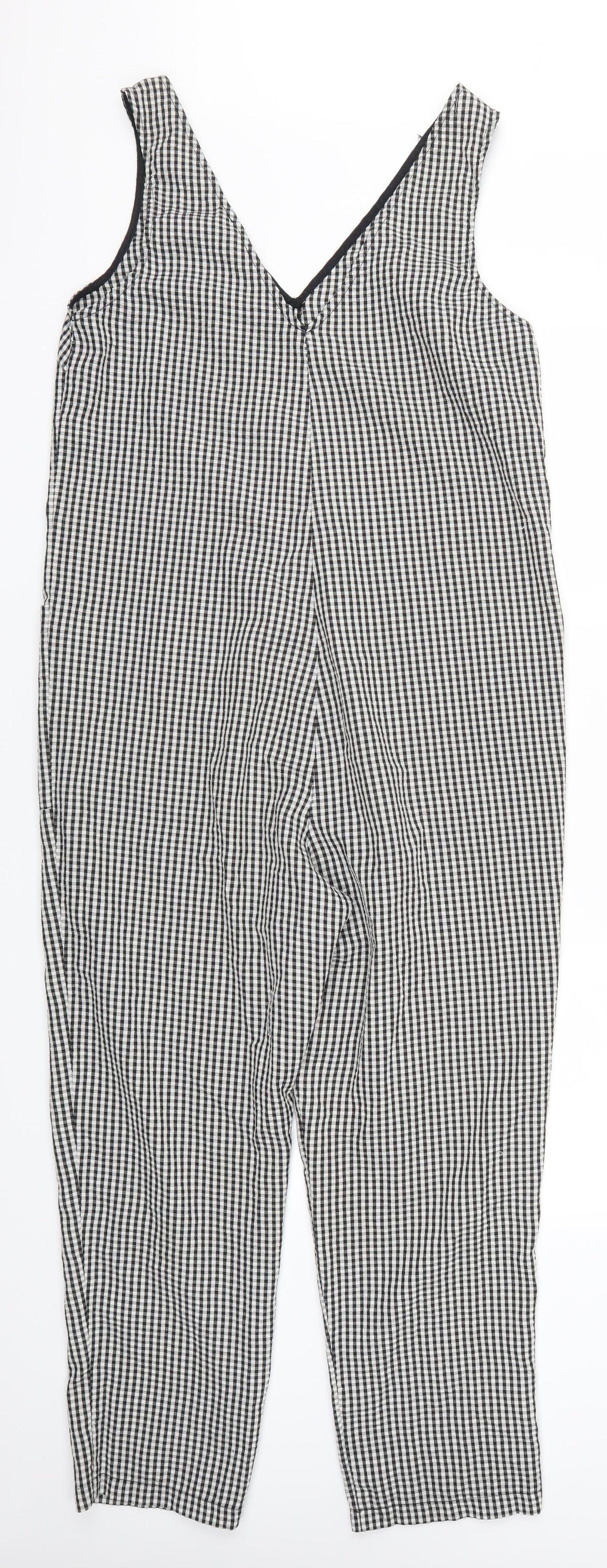 Topshop Womens Grey Check  Jumpsuit One-Piece Size 10 L25 in - Gingham