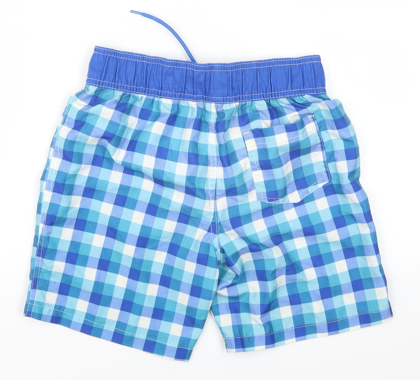 Primark Boys Blue Check  Dungaree Shorts Shorts Size 9-10 Years