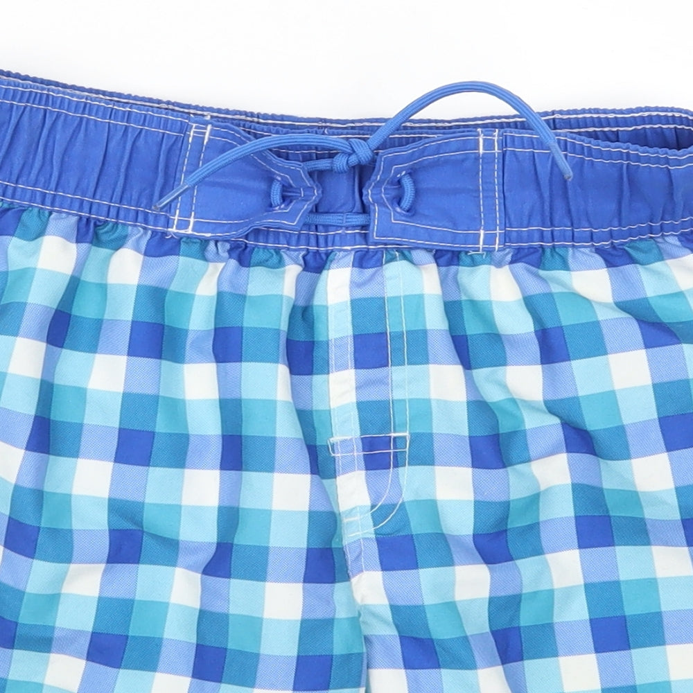 Primark Boys Blue Check  Dungaree Shorts Shorts Size 9-10 Years