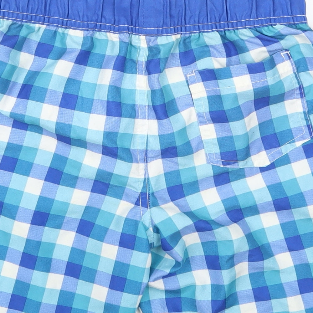 Primark Boys Blue Check  Dungaree Shorts Shorts Size 9-10 Years