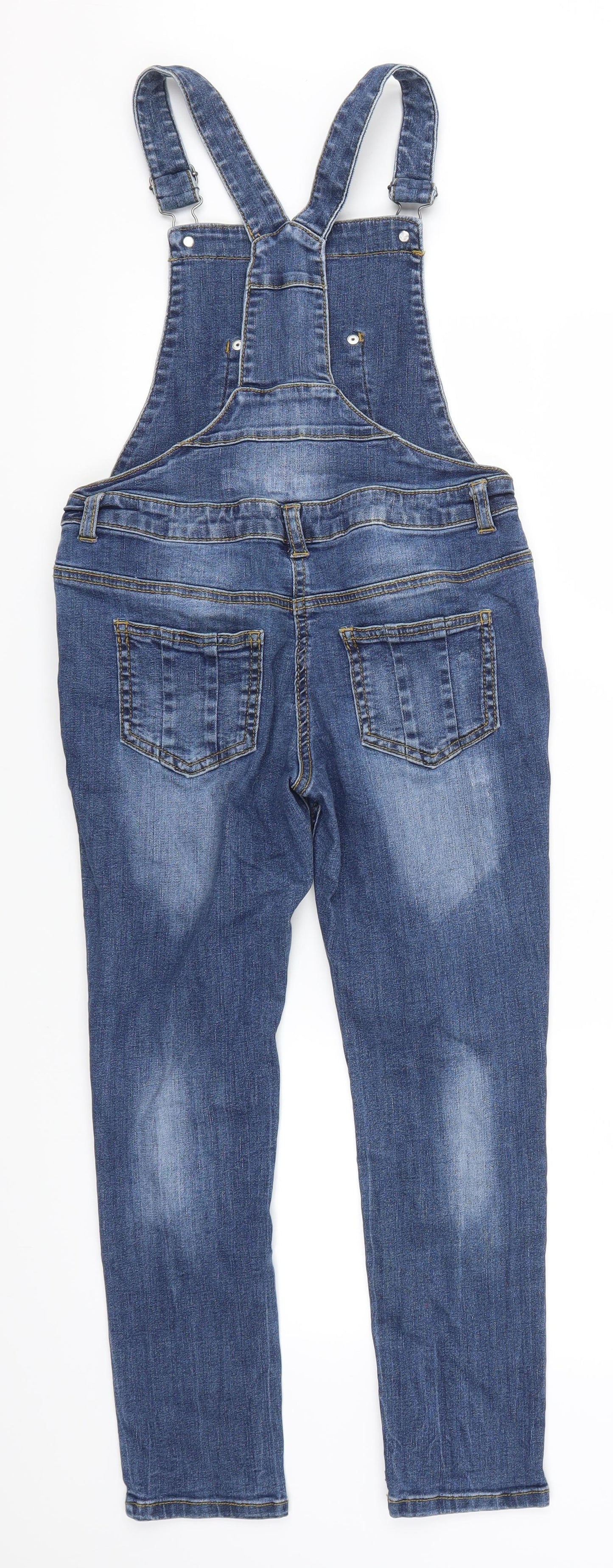 Nutmeg Girls Blue  Denim Dungaree One-Piece Size 9-10 Years