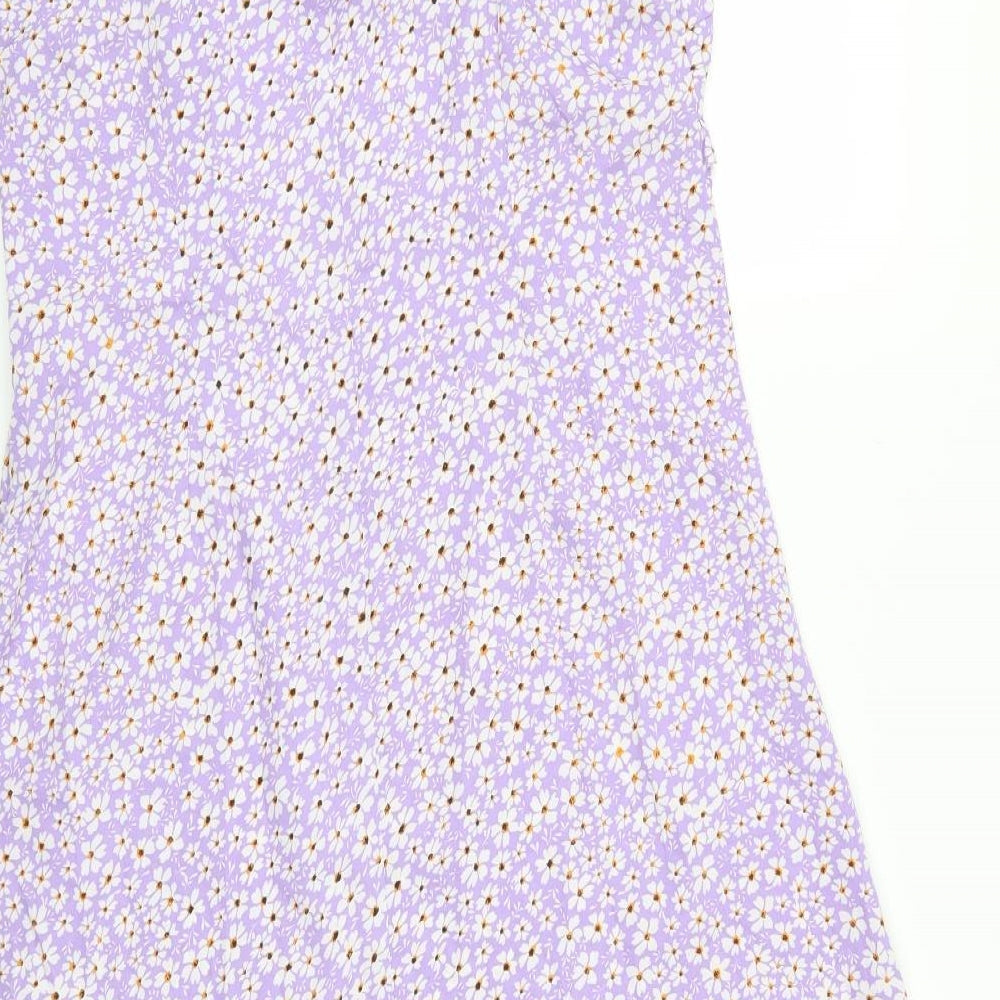 New Look Womens Purple Floral  A-Line  Size 12