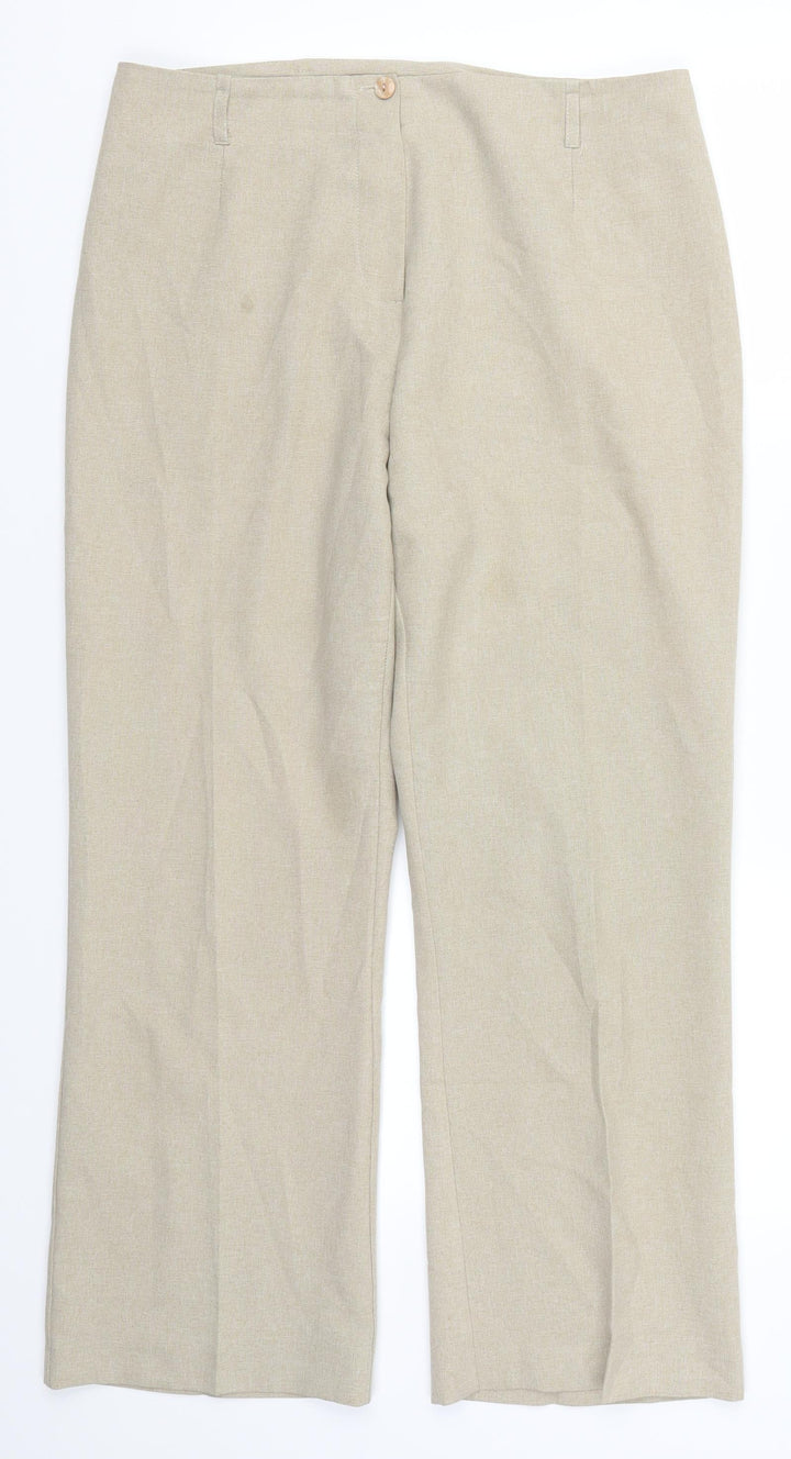 BHS Womens Beige Trousers Size 14 L25 in