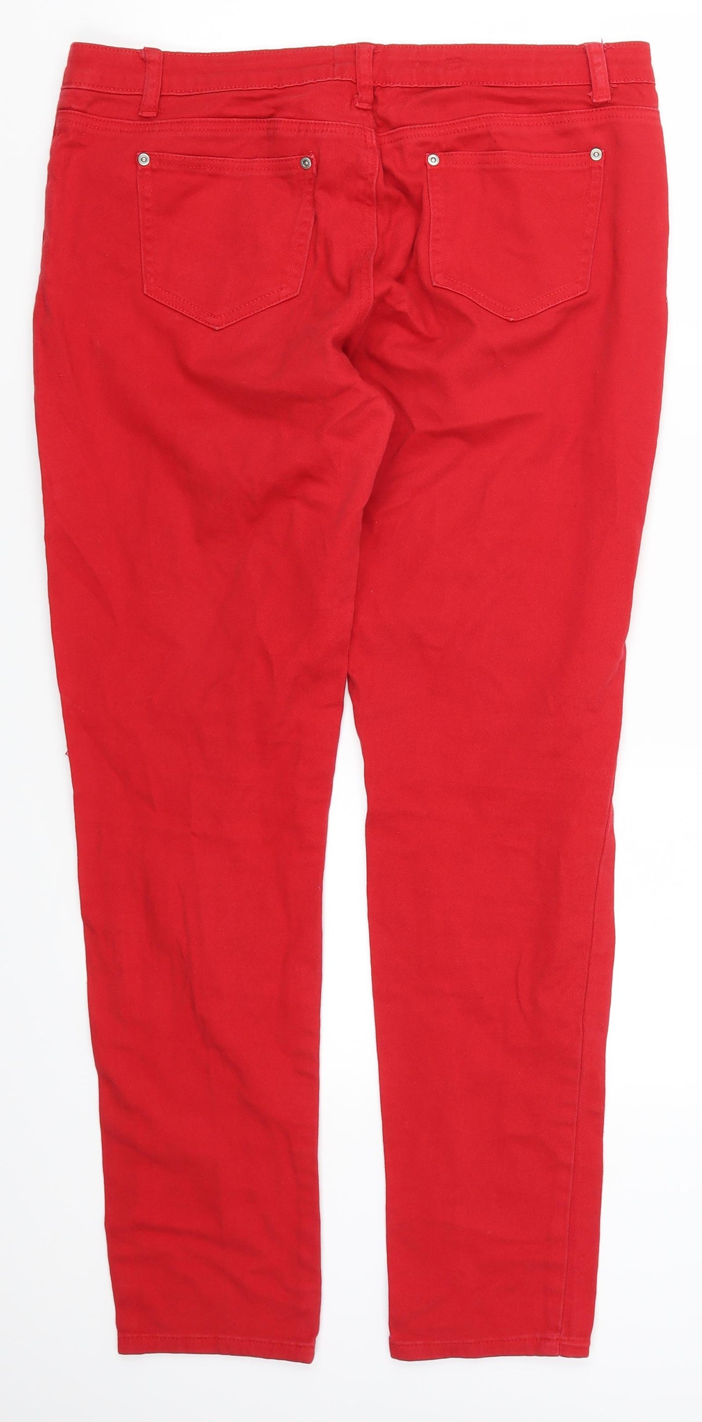 Parisian Womens Red  Denim Skinny Jeans Size 14 L30 in