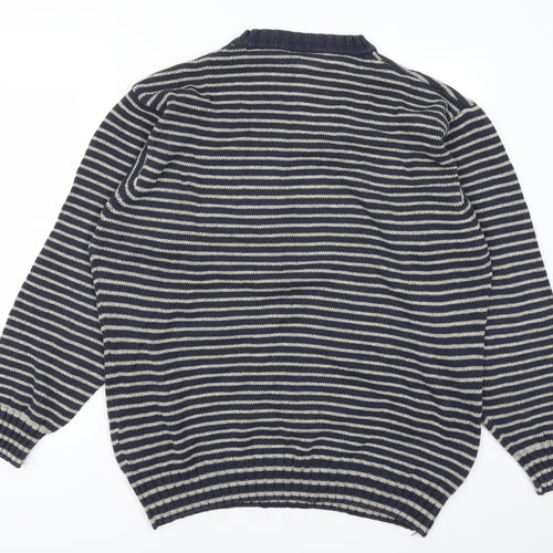Burton Mens Blue Striped  Pullover Jumper Size L