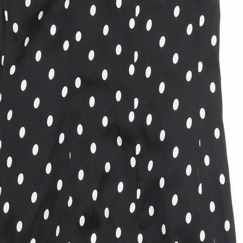 Boohoo Womens Black Polka Dot  Tank Dress  Size 16