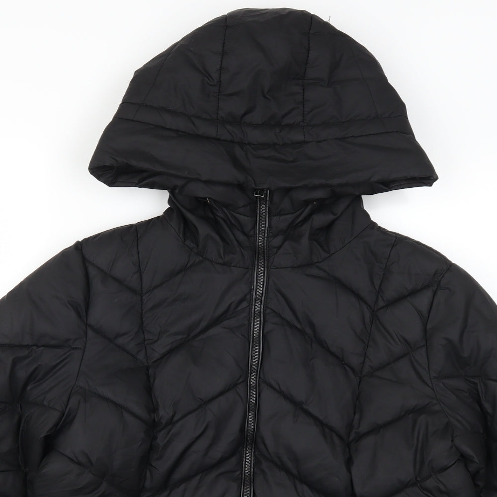 New Look Womens Black   Quilted Coat Size 14