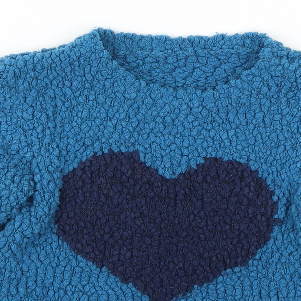 Nutmeg Girls Blue   Pullover Jumper Size 4-5 Years  - Love Heart
