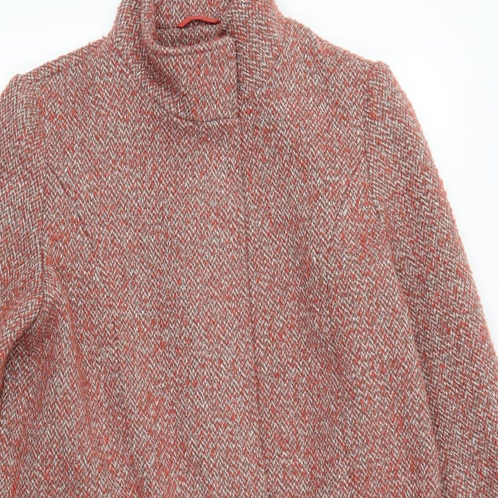 TU Womens Red Herringbone  Overcoat Coat Size 14